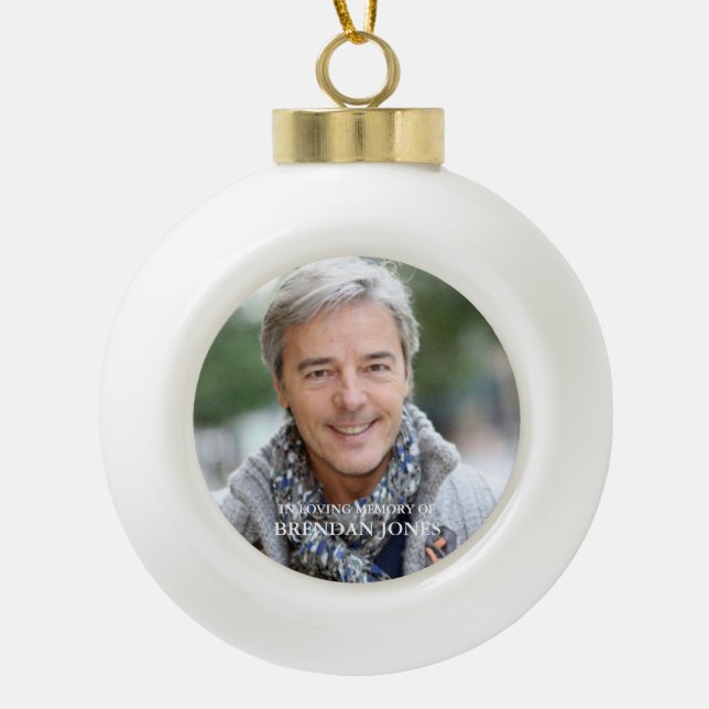Personalised Memorial Gifts | In Loving Memory Ceramic Ball Christmas Ornament (Front)