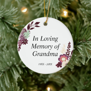 Personalised Memorial In Loving Memory of Grandma Ceramic Tree Decoration