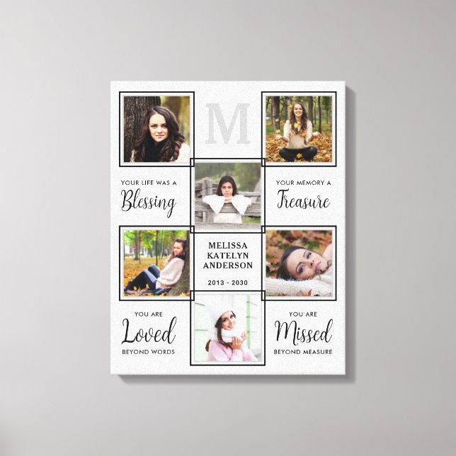 Personalised Memorial Keepsake Unique Photo  Canvas Print (Front)