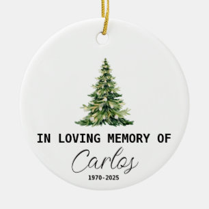 Personalised Memorial Minimalist, In Loving Memory Ceramic Tree Decoration