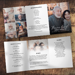 Personalised Memorial Order Of Service 6-Photo Tri-Fold Programme