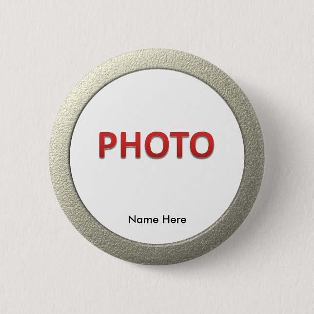 Personalised Memorial Photo 6 Cm Round Badge (Front)