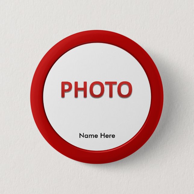 Personalised Memorial Photo 6 Cm Round Badge (Front)