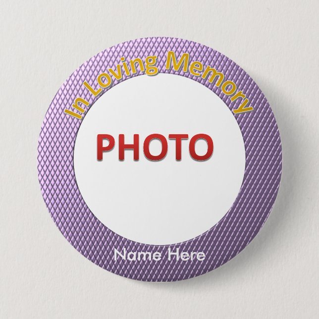 Personalised Memorial Photo 7.5 Cm Round Badge (Front)