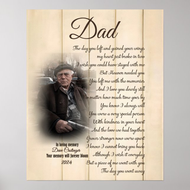 Personalised Memorial Photo Canvas For Loss Of Lov Poster (Front)