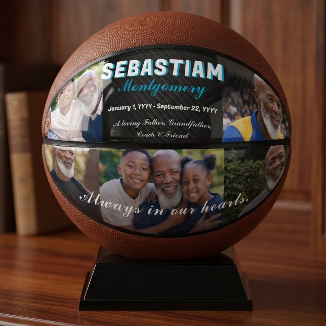 Personalised Memorial Photo Collage Keepsake Gift Basketball (Personalized Memorial Photo Collage Keepsake Gift Basketball)