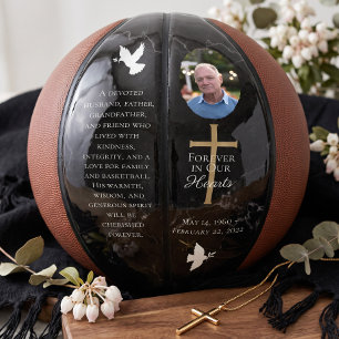 Personalised Memorial Photo Dove Cross Keepsake Basketball