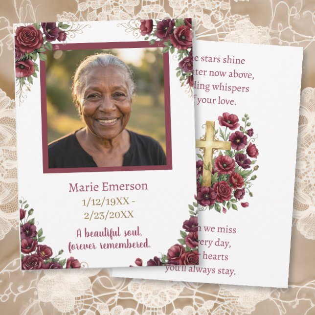 Personalised Memorial Photo Keepsake Card (Creator Uploaded)