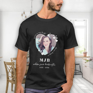 Personalised Memorial Photo Monogram Forever Heart T-Shirt