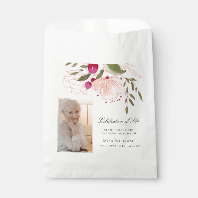 Personalised Memorial Seed Packet for Funeral Favour Bags (Front)