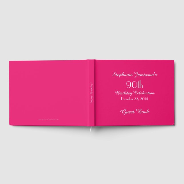 Personalised Memory/Guest Book 90th Birthday Party (Full)
