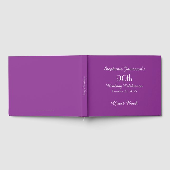 Personalised Memory/Guest Book 90th Birthday Party (Full)