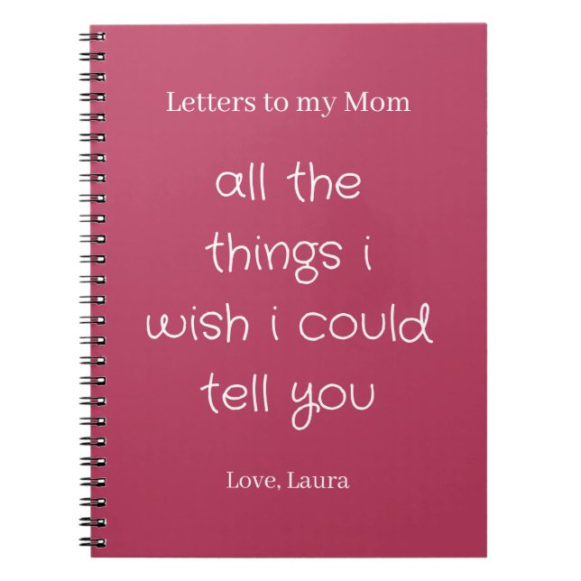 Personalised Memory Journal Letters to my Mum (Front)