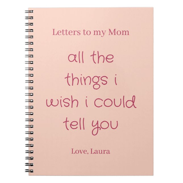 Personalised Memory Journal Letters to my Mum (Front)
