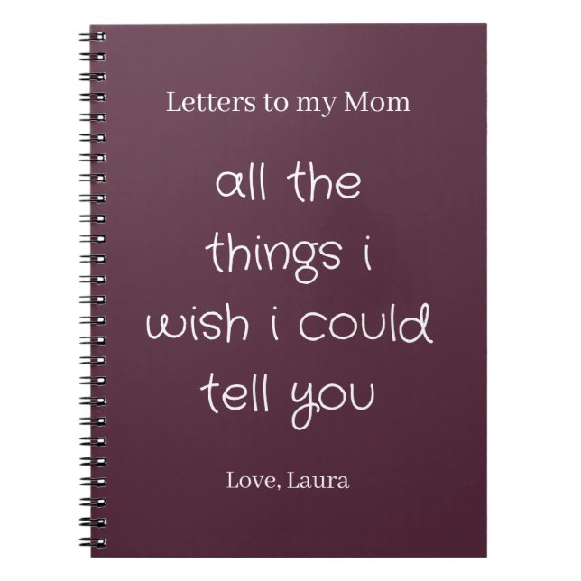 Personalised Memory Journal Letters to my Mum (Front)