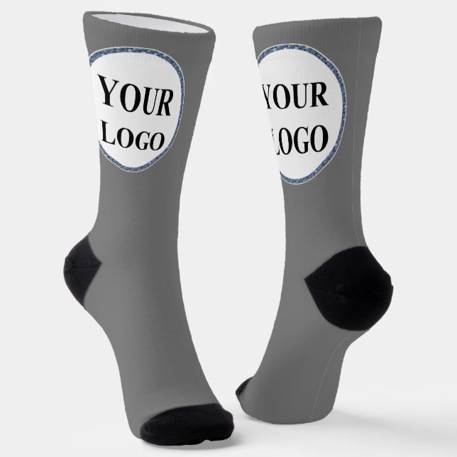 Personalised Men Gifts Black and White LOGO Socks (Angled)