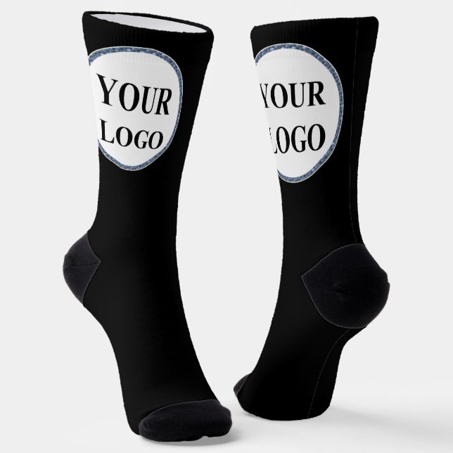 Personalised Men Gifts Black and White LOGO Socks (Angled)