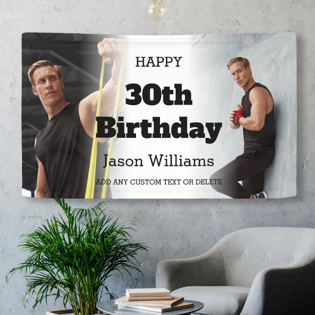 Personalised Men Photo Collage 30th Birthday Party Banner (Personalized Men Photo Collage 30th Birthday Party Banner
)
