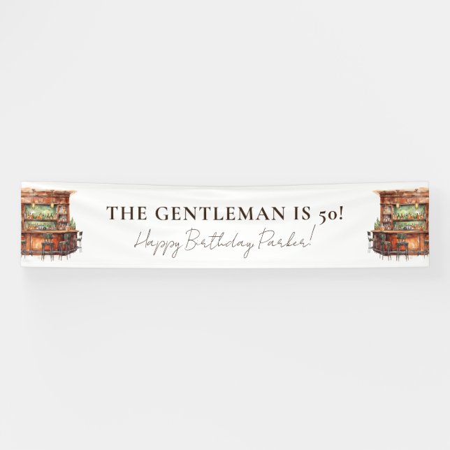 Personalised Men's Birthday Bar Banner (Horizontal)