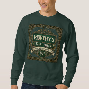 Personalised Men's Custom Irish Pub Family Green Sweatshirt