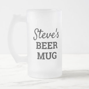 Personalised Mens Frosted Glass Beer Mug