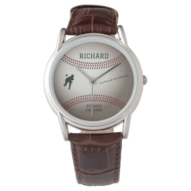 Personalised Men's Inspired Baseball Souvenir Gift Watch (Front)