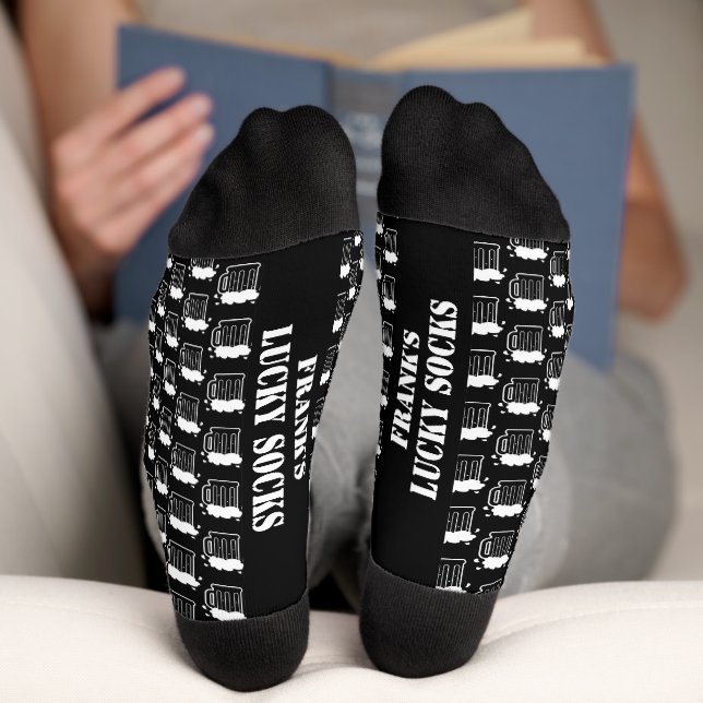 Personalised men's socks with funny beer jug print (Bottom)