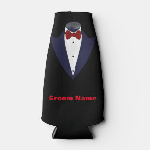 Personalised Men's Tuxedo Shirt Groom Bottle Cooler