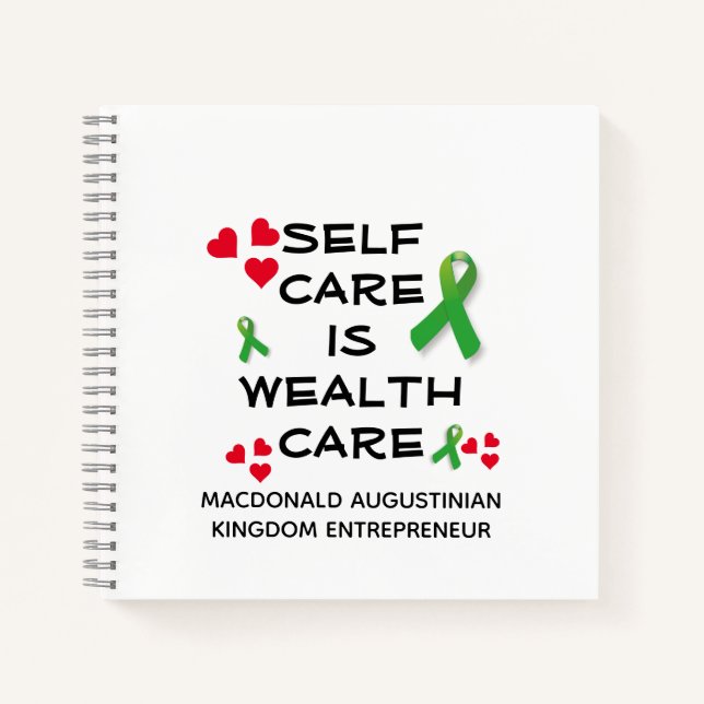 Personalised Mental Health SELF CARE Christian Notebook (Front)