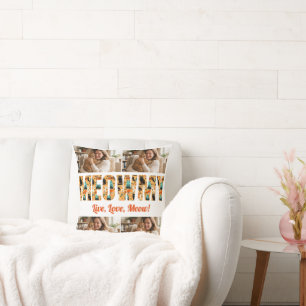 Personalised MEOWMY Cat 4-Photo Collage Custom Cushion