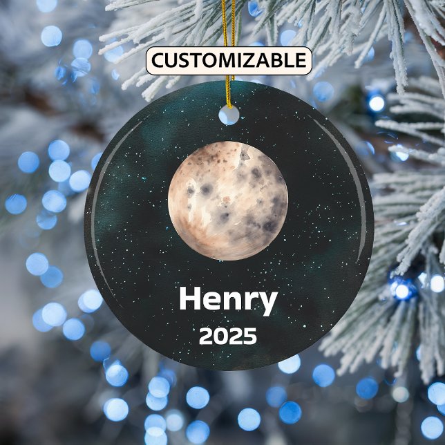 Personalised Mercury Ornament, Solar System Planet Ceramic Tree Decoration (Creator Uploaded)
