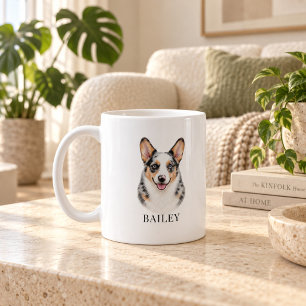 Personalised Merle Corgi Mug