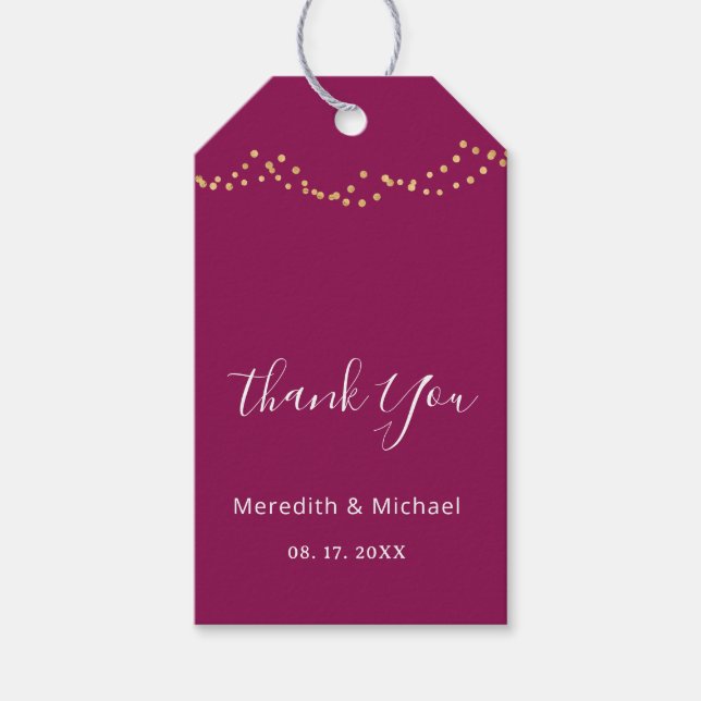 Personalised Merlot Colour Classic  Gift Tags (Front)