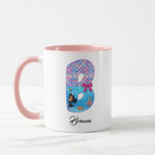 Personalised Mermaid Alphabet Letter B Mug
