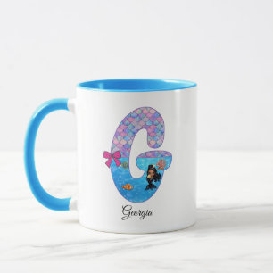 Personalised Mermaid Alphabet Letter G Mug