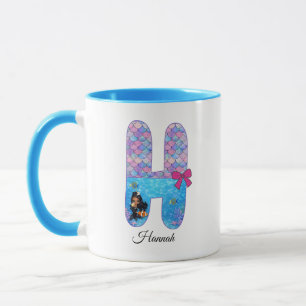 Personalised Mermaid Alphabet Letter H Mug