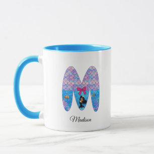 Personalised Mermaid Alphabet Letter M Mug