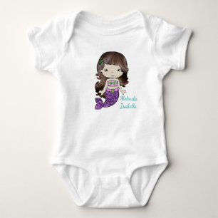 Personalised Mermaid Baby One Piece Tshirt