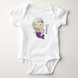 Personalised Mermaid Baby One Piece Tshirt