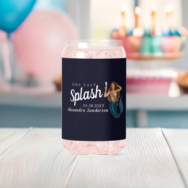 personalised mermaid bachelorette  can glass (Insitu (Baby Shower))