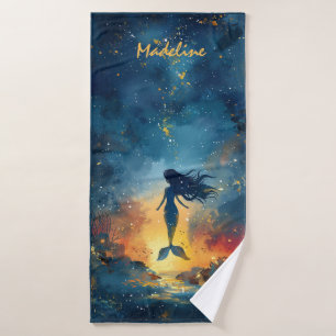 Personalised Mermaid Bath Towel Custom Gift