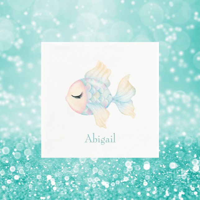 Personalised Mermaid Birthday Party Napkin (Creator Uploaded)