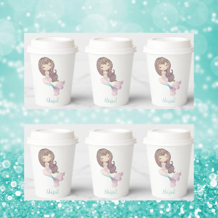 Personalised Mermaid Birthday Party Paper Cups