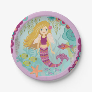 Personalised Mermaid Birthday Party Paper Plates