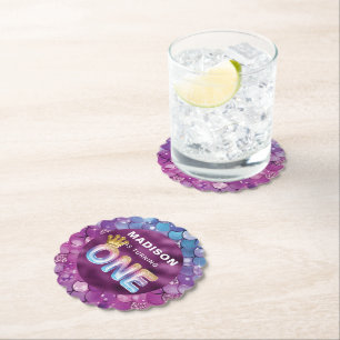 Personalised Mermaid Birthday Pink Paper Coaster