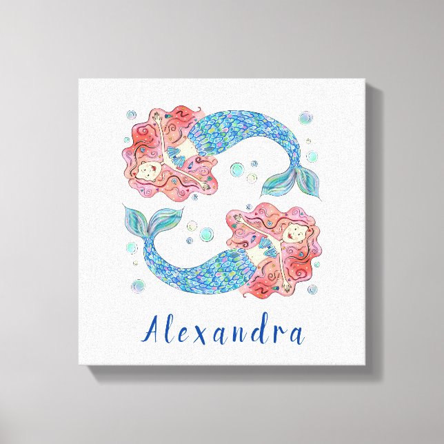 Personalised Mermaid Canvas Print (Front)