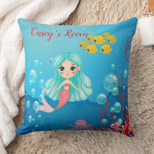 Personalised Mermaid Cushion (Blanket)