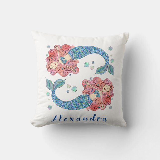 Personalised Mermaid Cushion (Front)