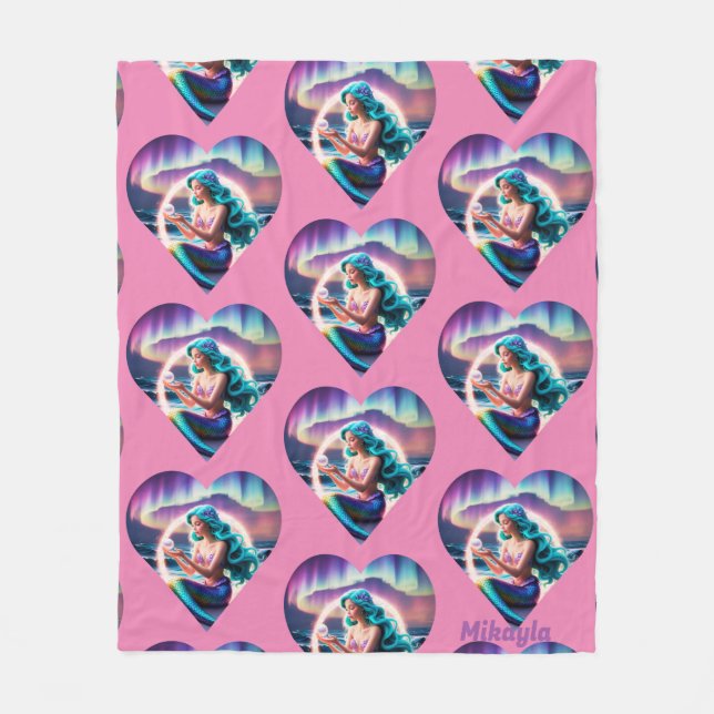 Personalised Mermaid Fleece Blanket (Front)