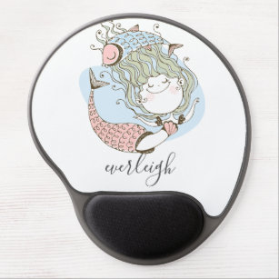 Personalised Mermaid Girl Kid's  Gel Mouse Mat